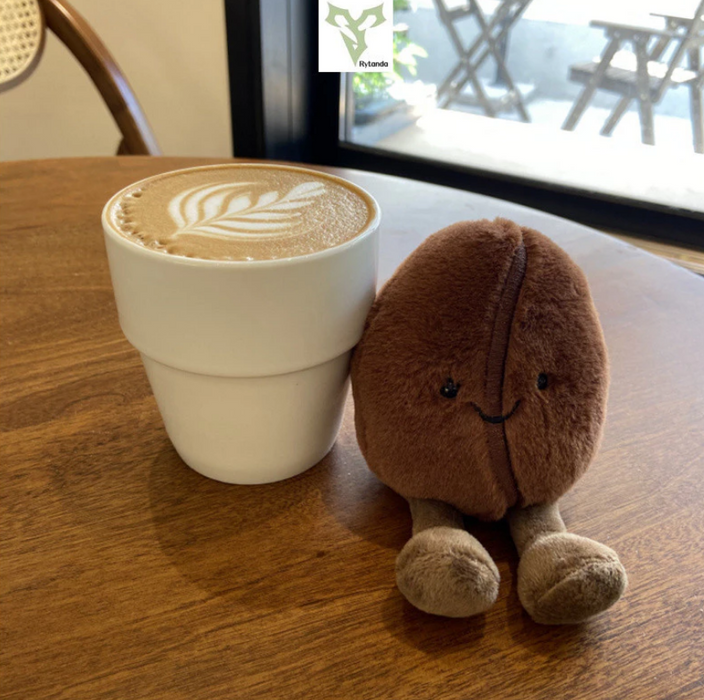 Cute Coffee Bean Plush Toy – Soft, Fun Pillow for Home & Kids